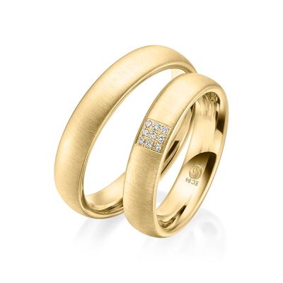 Trauringe / Eheringe Gelbgold 585 / 0,045 ct. / tw,si