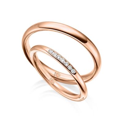 Trauringe / Eheringe Rotgold 585 / 0,07 ct. / tw,si