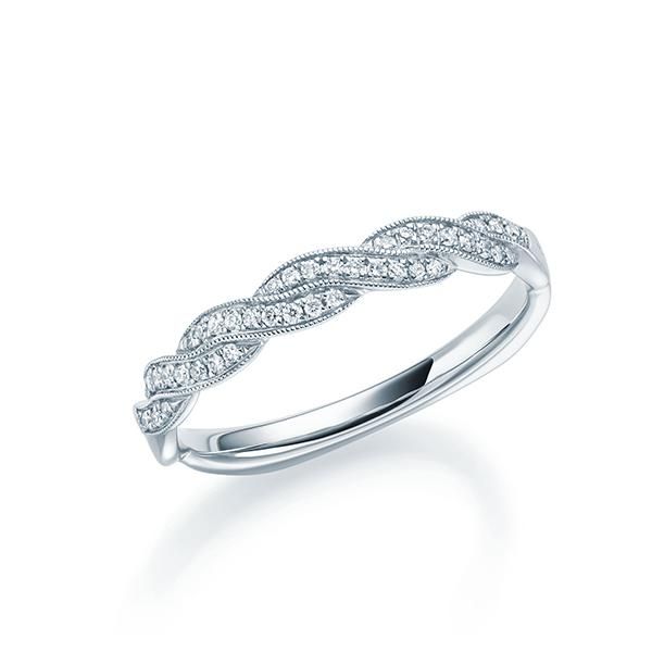 Memoire-Ring / Vorsteckring / Weißgold 750 / 0,11 ct.