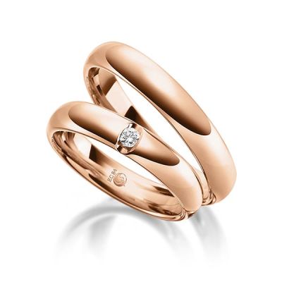 Trauringe / Eheringe Rotgold 585 / 0,05 ct. / tw,si