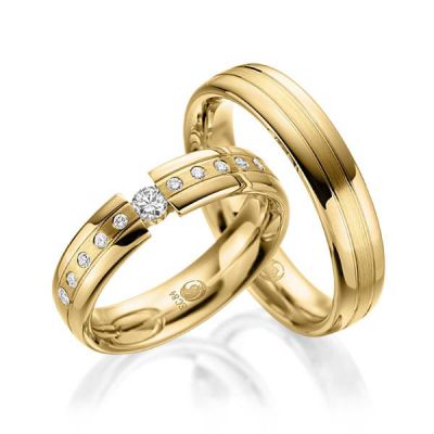 Trauringe / Eheringe Gelbgold 750 / 0,20 ct. / tw,si