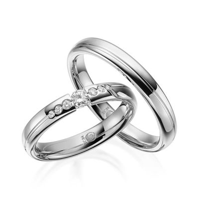 Trauringe / Eheringe Platin 600 / 0,16 ct. / tw,si
