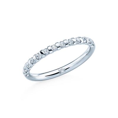 Memoire-Ring Weißgold 585 / 0,26 ct. / tw,si