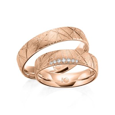 Trauringe / Eheringe Rotgold 585 / 0,059 ct. / tw,si