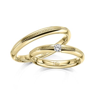Trauringe / Eheringe Gelbgold 585 / 0,10 ct. / tw,si