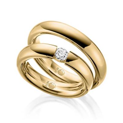 Trauringe / Eheringe Gelbgold 585 / 0,25 ct. / tw,si