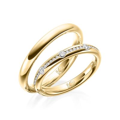 Trauringe / Eheringe Gelbgold 585 / 0,22 ct. / tw,si