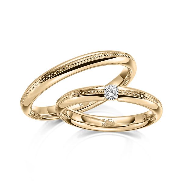 Paar Trauringe / Eheringe / Roségold 585 / 0,100 ct.