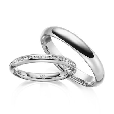 Trauringe / Eheringe Weißgold 585 / 0,145 ct. / tw,si