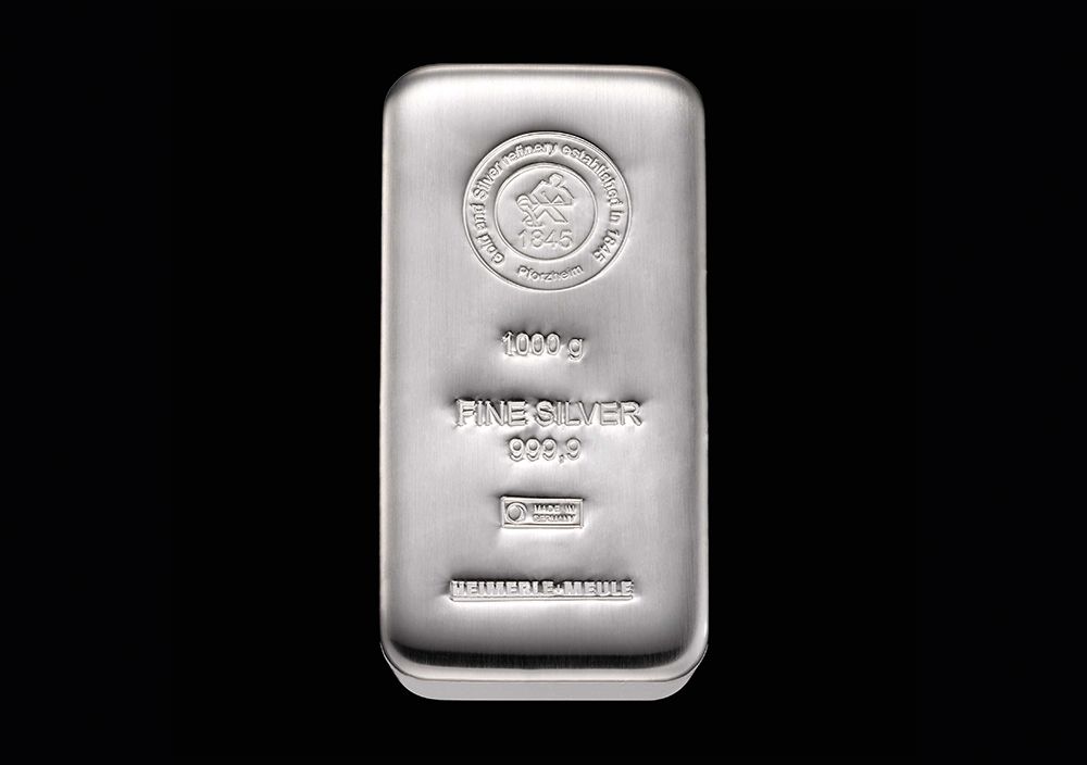 Gegossene Gold- und Silberbarren