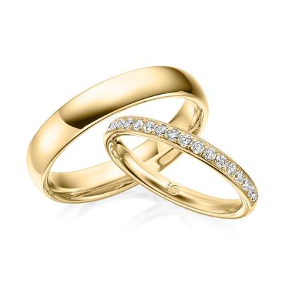 Trauringe / Eheringe Gelbgold 585 / 0,34 ct. / tw,si
